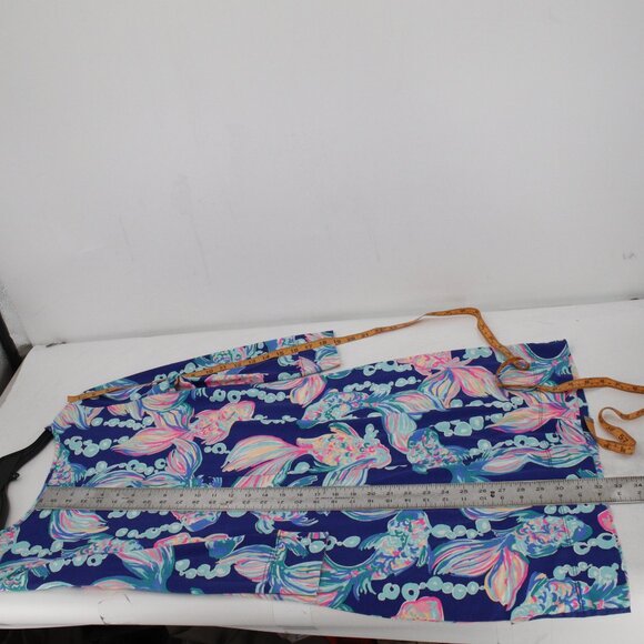 Lilly Pulitzer Marlowe Dress Womens Small Going Coastal True Blue Fish Boatneck - Picture 8 of 10